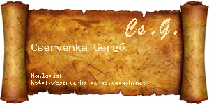 Cservenka Gergő névjegykártya